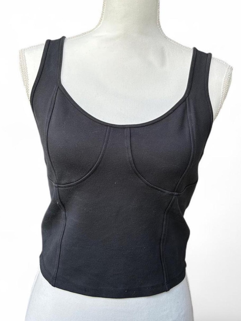 Abercrombie & Fitch Black Fitted Scoop-Neck Tank